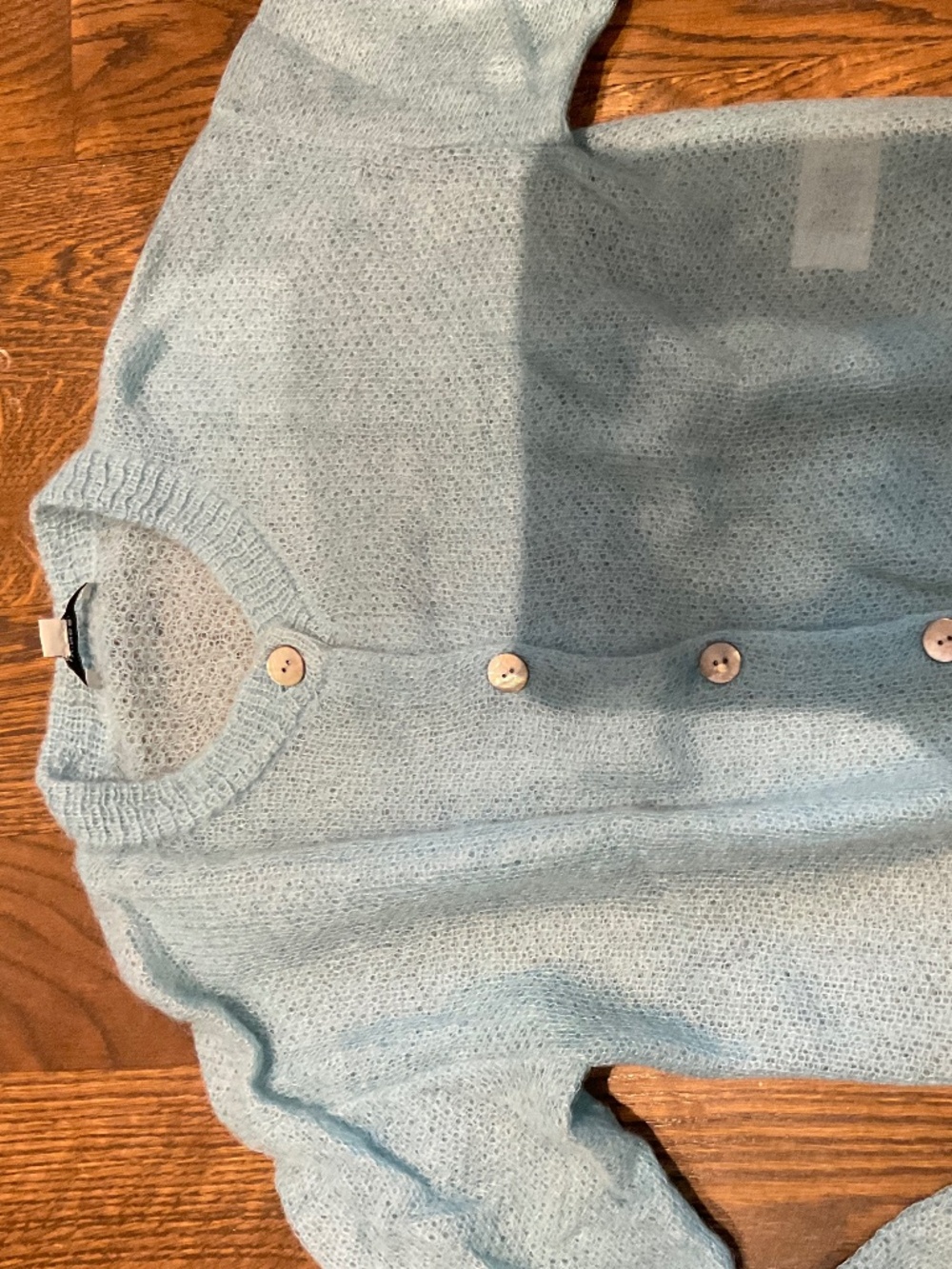 Vince mohair teal button down sweater